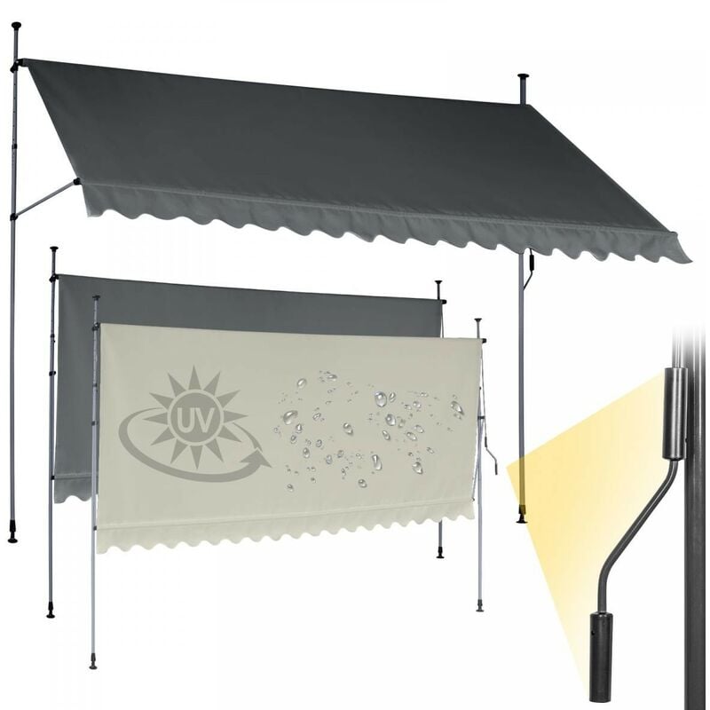 Outsunny Tenda da Sole Avvolgibile 180×70cm con Angolazione 0-120