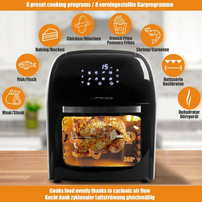 Friggitrice + forno + disidratatore + grill Sogo 30L / 1800W / timer 12h /  touch control + ricettario