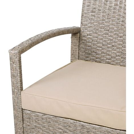 Set di divani da giardino in rattan 7 pezzi Beige