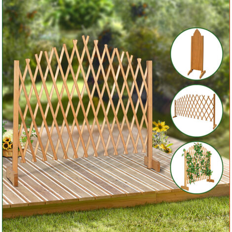 Traliccio Estensibile In Legno 50x150 Cm | Griglia Per Rampicanti E Recinzione Da Giardino | Naturale