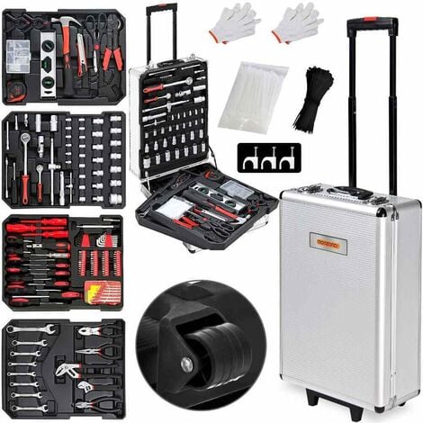 Set valigia utensili 399 pezzi attrezzi da lavoro trolley XXL | Prezziaffare
