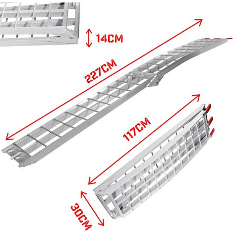 Rampa di Carico - Pieghevole, in Alluminio, Carico Massimo 340kg per Rampa,  Portatile - Rampa di Accesso, di Sollevamento, Rampe