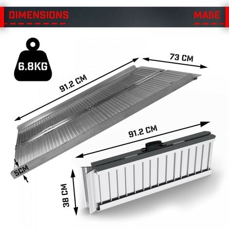 Set 2 rampe in alluminio 400kg 150cm