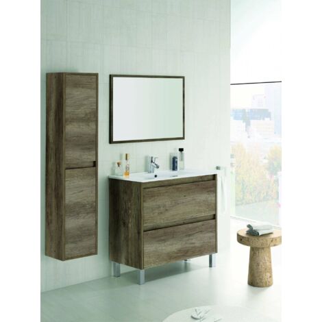 Mueble de baño de pie Nordik 80 cm con espejo - Ravenna - color Standard