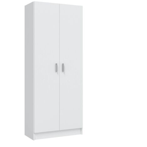 Armario multiusos 2 puertas escobero blanco