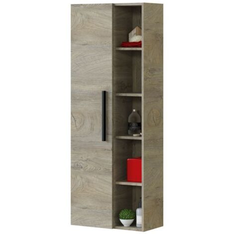COLUMNA BAÑO CON ESTANTES ATHENA 135X51X25 CM ROBLE ALASKA