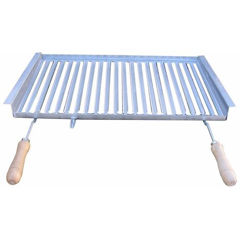 Baluja-Parrilla inox con guias y mangos 64 cm
