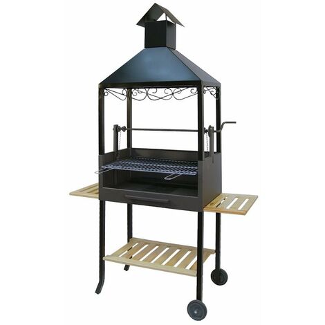 IMEX-71500 Barbacoa chimenea ruedas elevador y parrilla cincada [imex-71500]