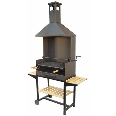 IMEX-71526 Barbacoa chimenea con ruedas y elevador parrilla inox [imex-71526]