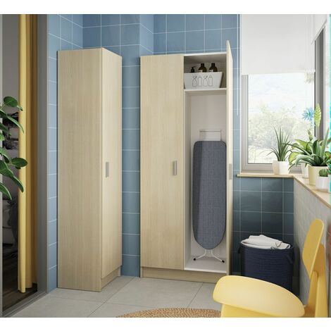 Armario multiusos 1 puerta roble