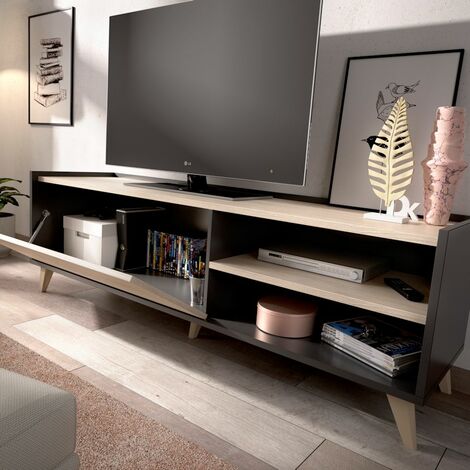 Mobile porta TV Ness in grafite naturale | Mobili TV economici