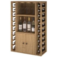 Godello 20 botellas 2 puertas soporte copas de pino teñido en roble