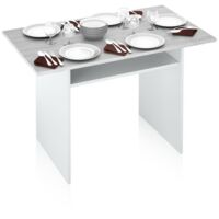 Mesa consola desplegable Tavolo blanco mate y cemento 77/75x120x35x70 cm