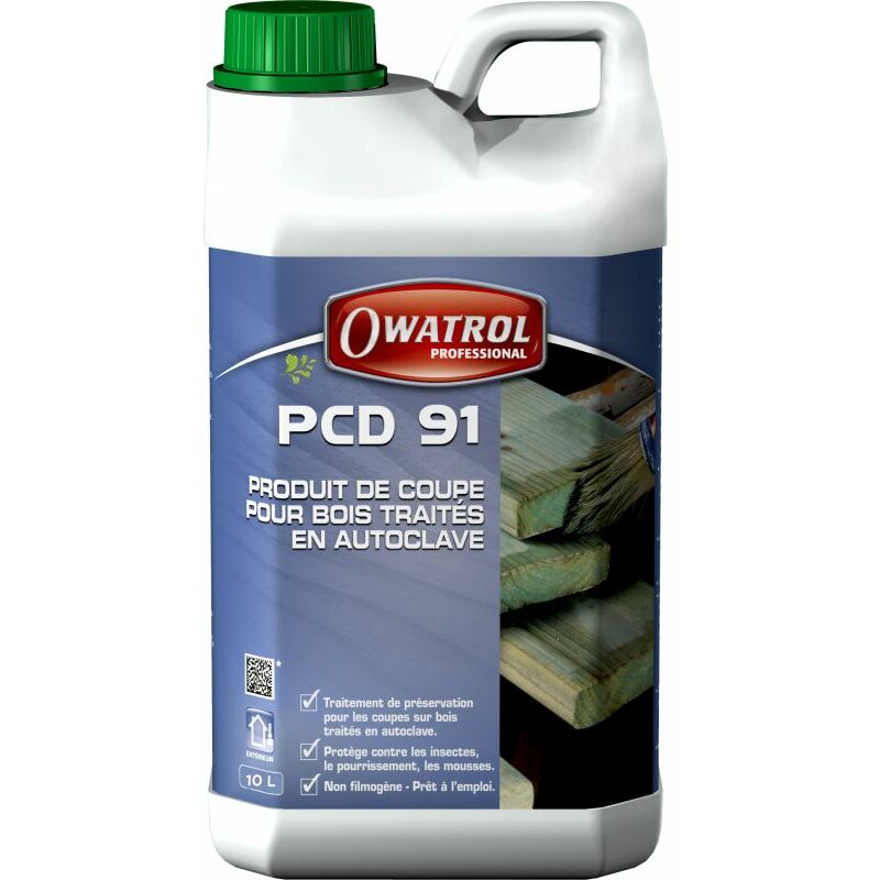 PCD 91 1L par Owatrol, protection des coupes de bois autoclave teinte marron