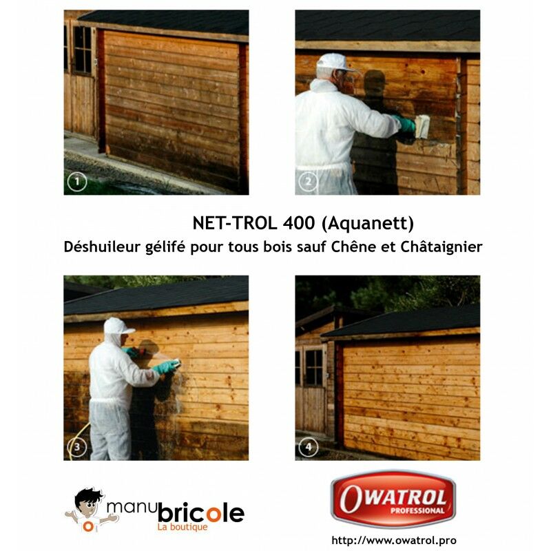 Dégriseur et détachant gélifié bois : Owatrol NET-TROL 200