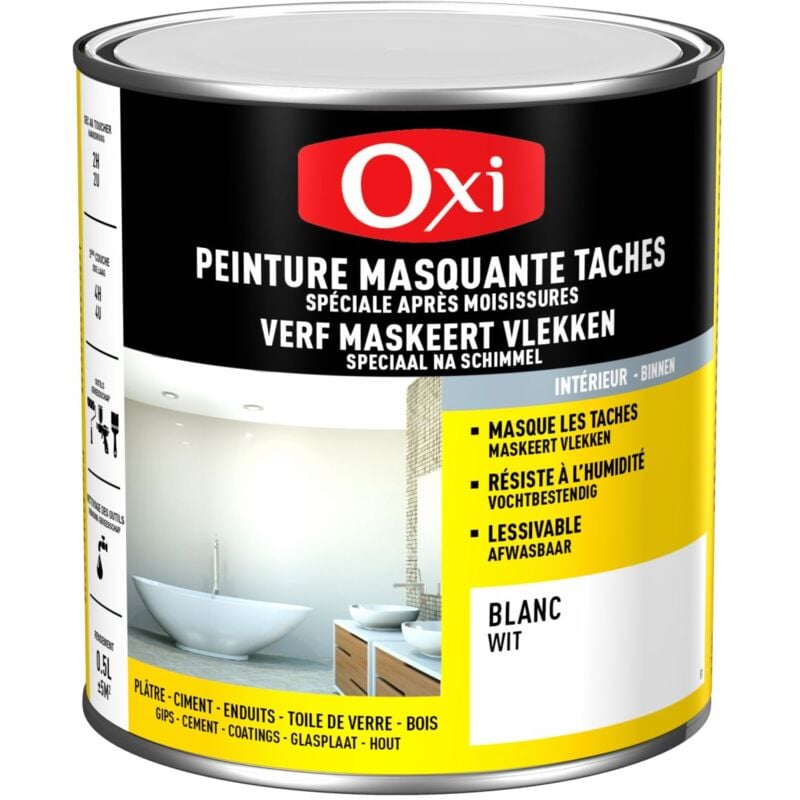 Peinture Blanche masquante spéciales taches après moisissures OXI 500 ml