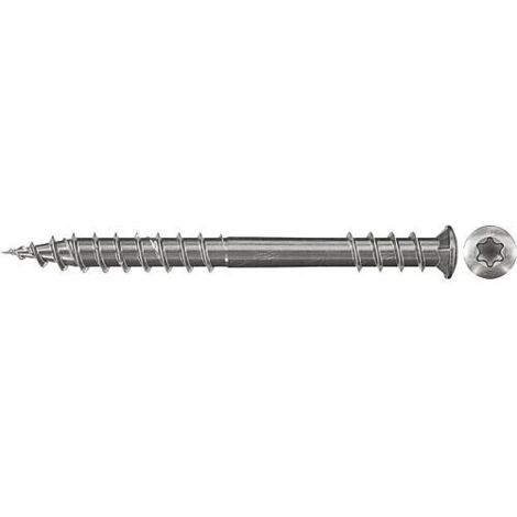 200 vis inox A2 TX Ø5,5 x 60 mm filetage partiel pour terrasse en bois - Fischer