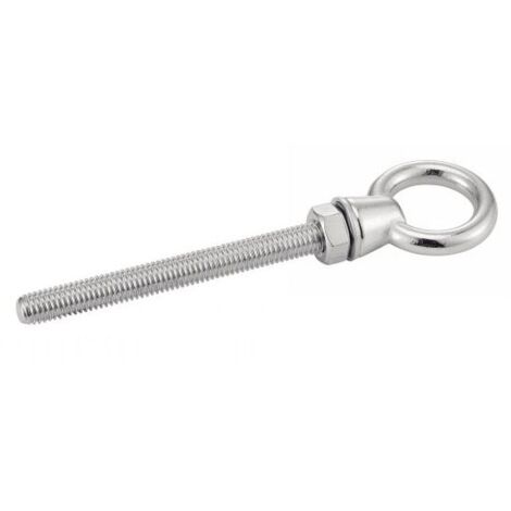 Piton à œil fileté - Avec Ecrou + Rondelle - Inox A4 8x100 mm - Boîte de 5 (1/3)