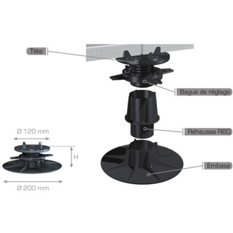 Pose-dalles Réglable Mondelin 30-70 Cm – Lève-plaques Robuste En Acier Pour Placo Et Dalles Lourdes