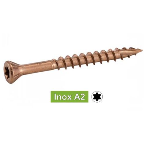 Boîte 200 Vis terrasse tête fraisée 5 x 60 inox A2 Torx 25 ACTON - 623265X60BRUN