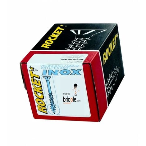 Vis inox A2 Rocket - Tête fraisée - Tx 30 - 6 X 120 - Boite de 50