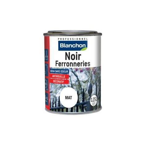 Peinture Noir Ferronneries Blanchon antirouille 750ml Mat