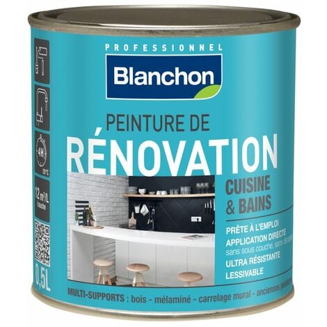 Peinture rénovation cuisine & salle de bain 0,5L Noir