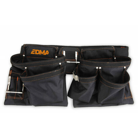 Edma – Ceinture porte-outils nylon 12 rangements avec crochets métalliques – Ajustable pour confort optimal – 280055
