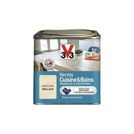 Vernis cuisine & bains - Incolore  0,5 L Finition : Brillant