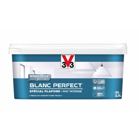 Peinture plafond blanc mat RIPOLIN Résultat sans trace 10l