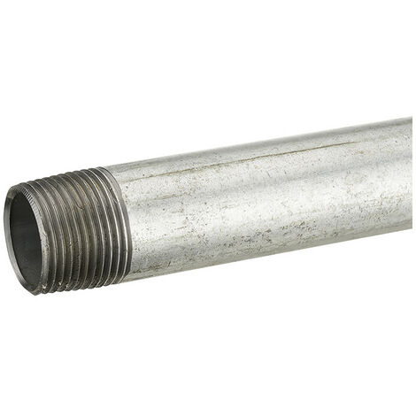 Tube fer galva 1 pièce L : 20 cm Mâle Entrée : 20x27 mm