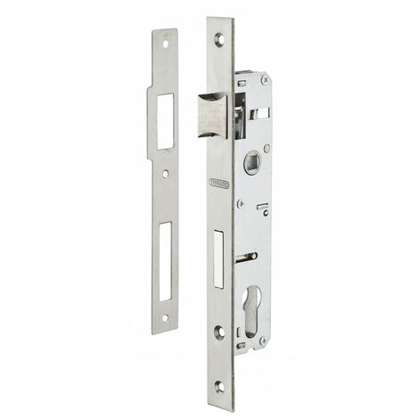 Thirard – Boîtier serrure à cylindre réversible – Pêne en alliage d'acier – Gâche inox – Finition zinguée – Compatible portes métal et menuiserie