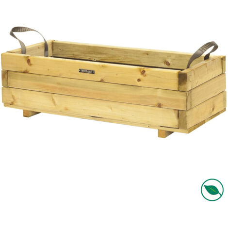 Bac rectangle en bois épicéa autoclave - 82 x 34 x 25cm (1/4)