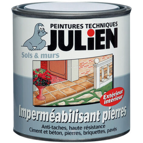 Julien – Imperméabilisant incolore satin pour pierres et carrelages – 0,5 L – Résistant à l'eau, huile et graisse – Protection durable contre salissures