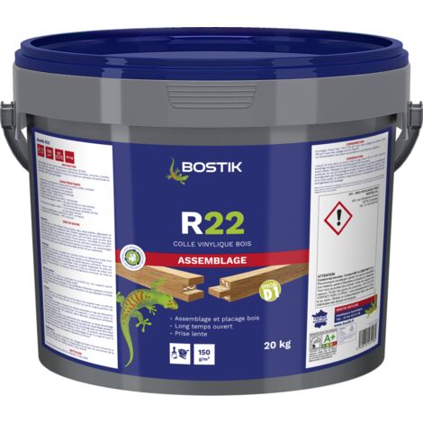 Bostik – Colle vinylique R22 lente pour bois massifs et stratifiés – Fût de 20 kg – 30604651