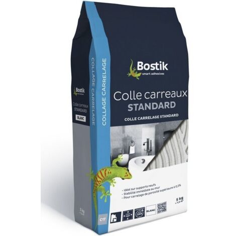 Bostik – Colle en poudre pour carreaux jusqu'à 40x40 cm – Porosité supérieure à 0,5% – Pour sols et murs intérieurs – 5 kg