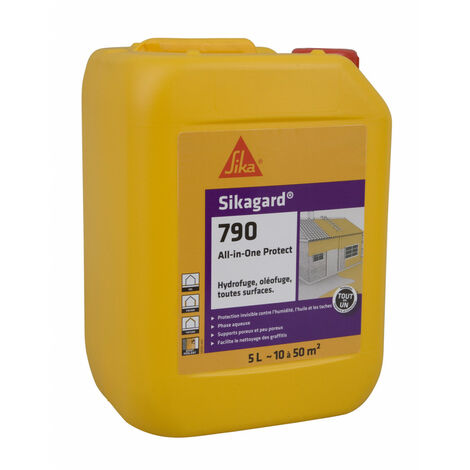 Protection Hydrofuge Et Oléofuge Pour Sol, Façade Et Toiture Sikagard 790 All-In-One Protect - Jaunâtre  5 L