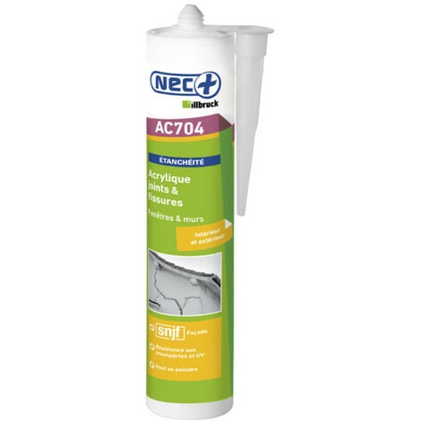 Mastic acrylique ACRYL CRÉPI aspect granuleux pour joints de fissure sur  supports en crépi blanc cartouche de 300ml - Le Temps des Travaux