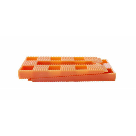 Edma – Cale crantée pour pose terrasse bois – Dimensions 80 x 40 x 8 mm – Lot de 30 pièces – Pour nivellement et soutien surfaces