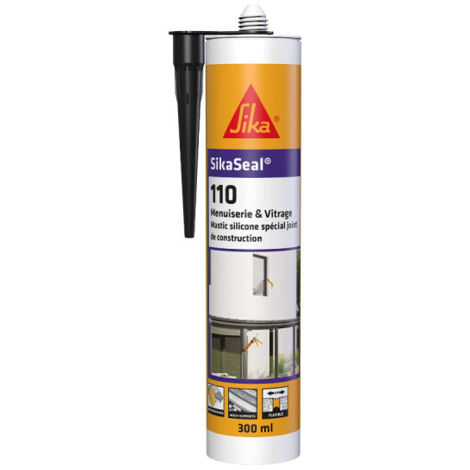 Sika – Mastic silicone de construction 300ml – Pour menuiserie et vitrage – Résistant aux intempéries – Noir
