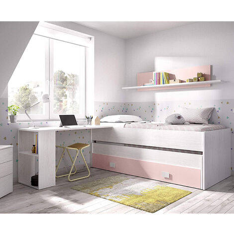 Dormitorio Infantil Cama Nido con cajon estante INCLUIDO
