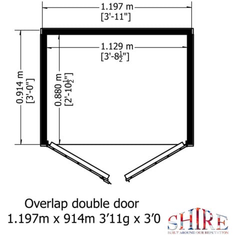 Garden Value Overlap 4 x 3 Double Door Shed