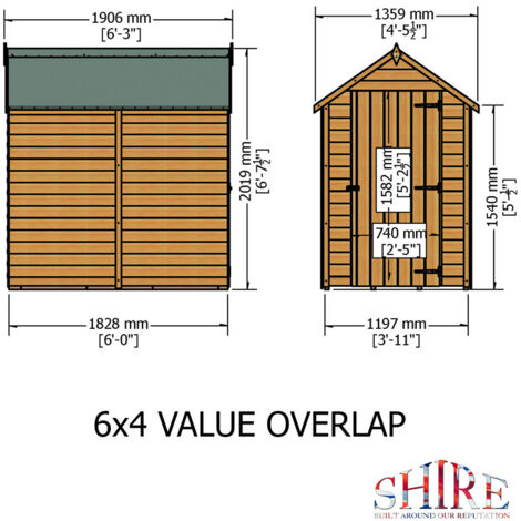 Garden Value Overlap 6 x 4 Shed