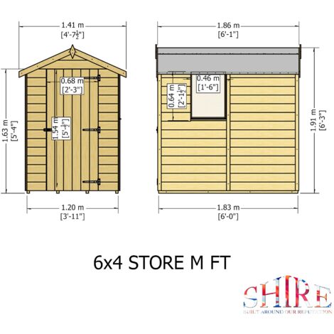 Shetland 6 x 4 Apex Shed