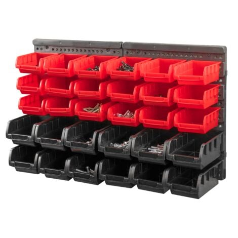 KCT 32 Pcs Wall Mount Storage Board Organiser Garage DIY Bin Panel Rack