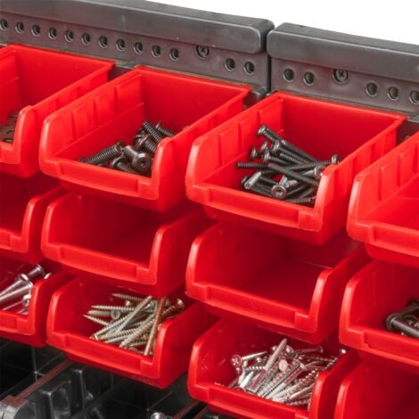 KCT 32 Pcs Wall Mount Storage Board Organiser Garage DIY Bin Panel Rack
