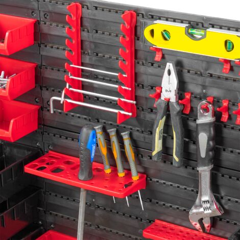 KCT 46 Pcs Wall Mount Tool Rack Organiser Garage DIY Bin Storage Panel Shelves