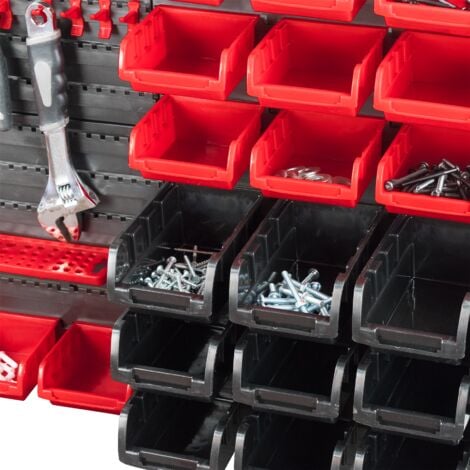 KCT 46 Pcs Wall Mount Tool Rack Organiser Garage DIY Bin Storage Panel Shelves