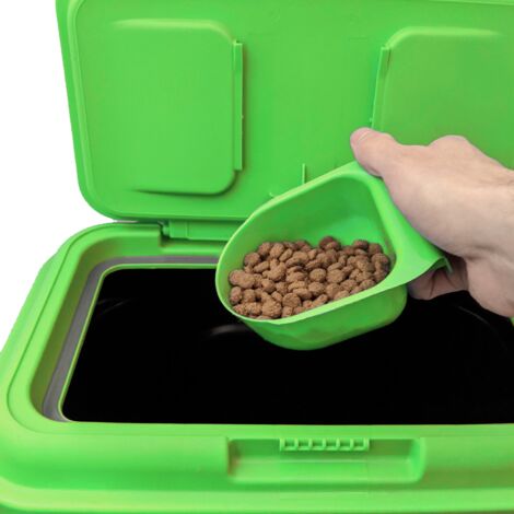KCT Dry Pet Food Storage Container with Integrated Scoop - 15 Litre / 7kg -  Green