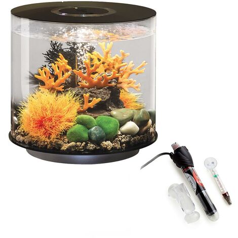 biOrb Tube 15L Aquarium, Black with Standard LED lighting and Heater Pack